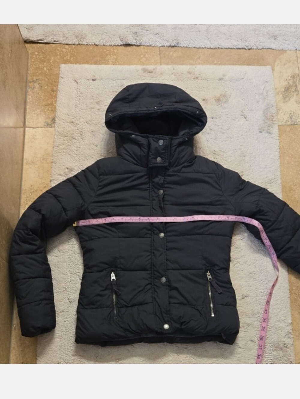 Black Hooded Puffer Jacket